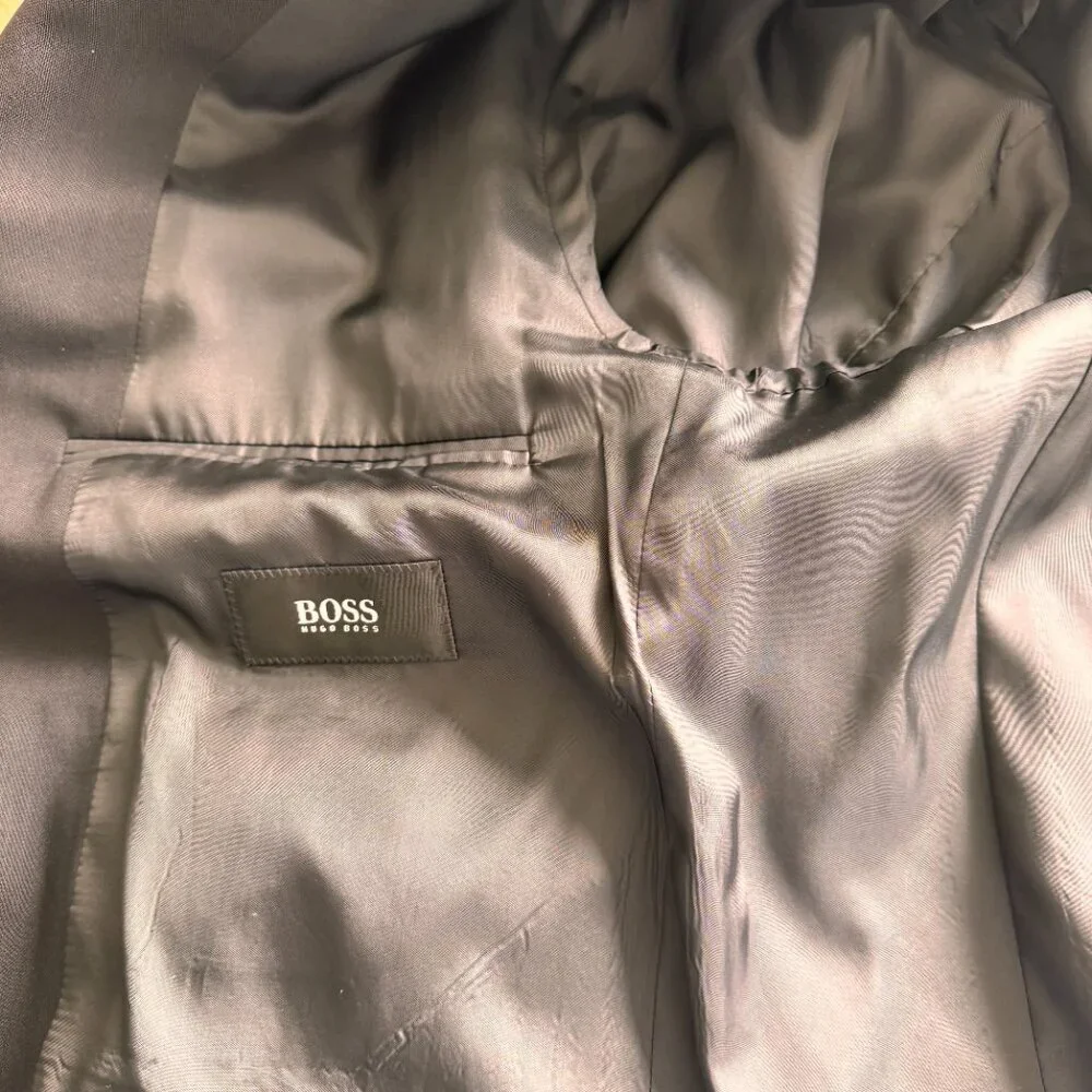 Hugo Boss Einstein/Sigma Virgin Wool Sport Coat Blazer Black - Picture 9 of 11